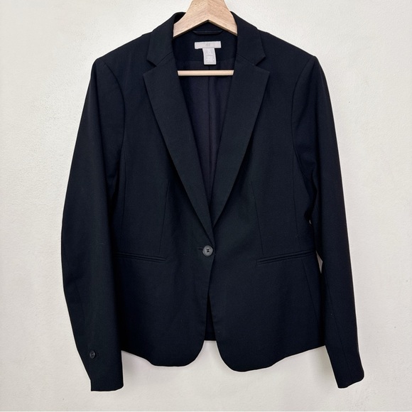 h&m Jackets & Blazers - H&M Womens Medium Stretch Button Black Soft Blazer